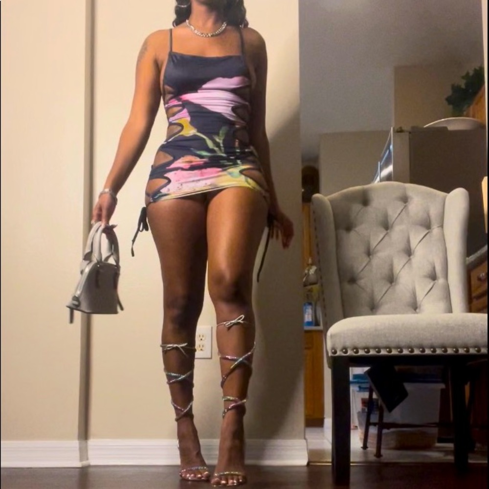 SIDE TIE STRETCH MINI AS SEEN IN NICKI MINAJ